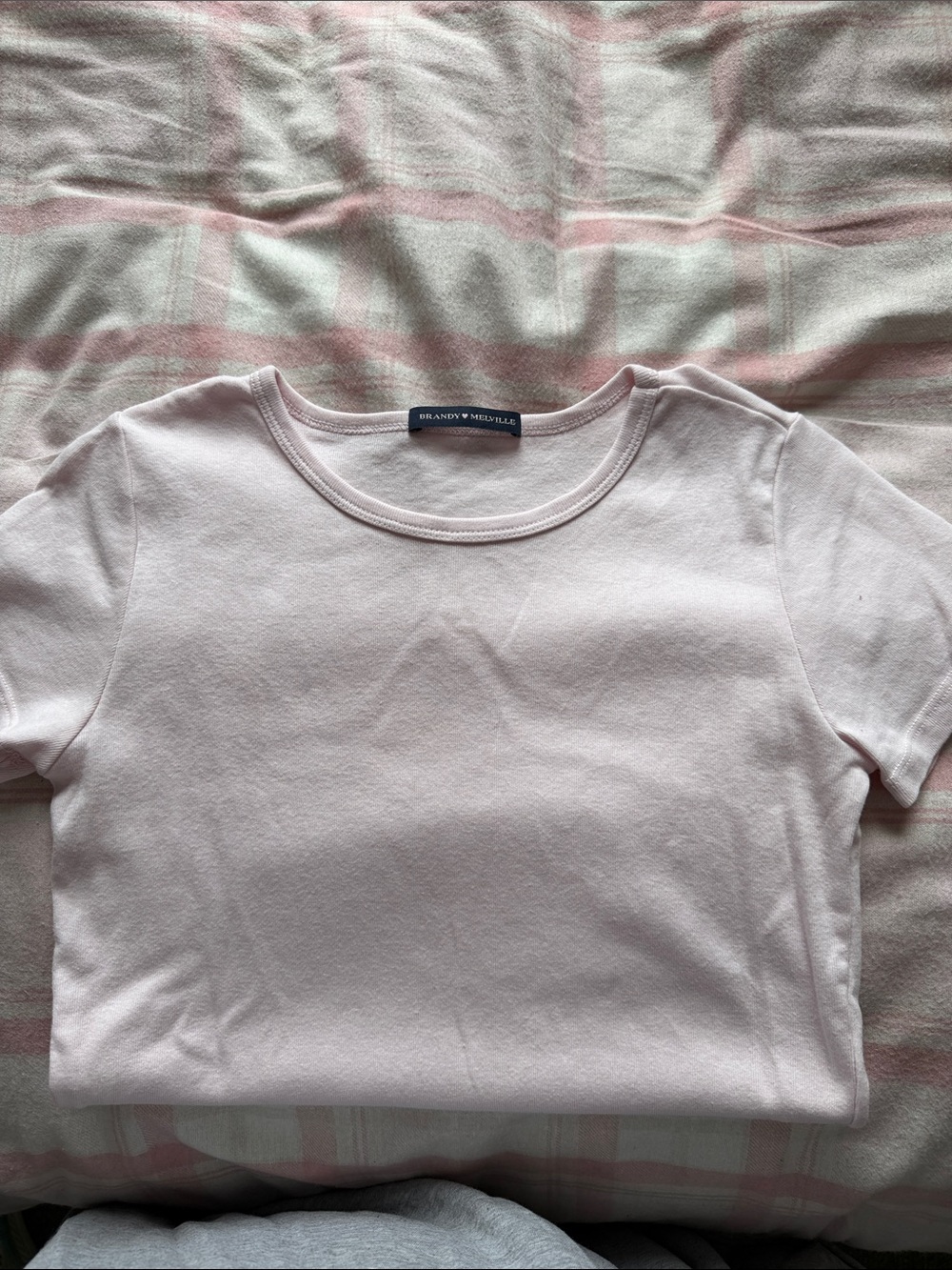 Brandy Melville Light Pink Short Sleeve Crew Tee